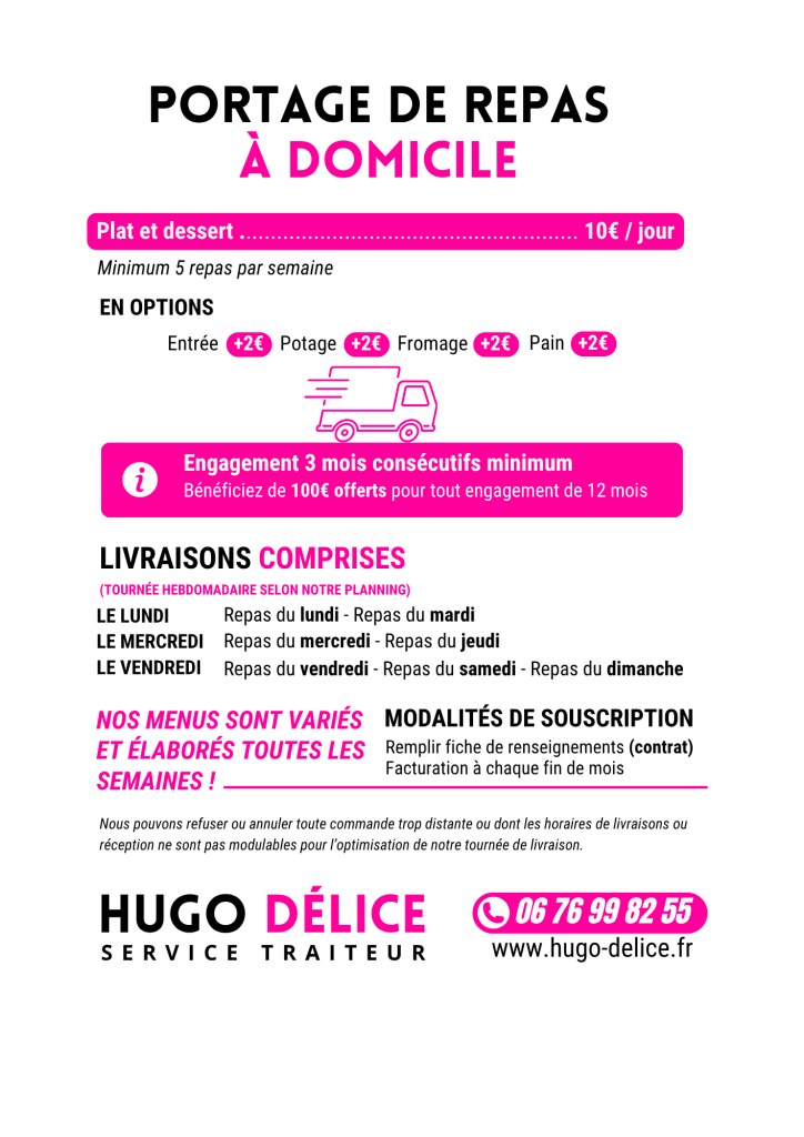 Traiteur en livraison de repas à domicile pour enfants, famille, traiteur livraison de repas personnes âgées, écoles, foyers, préparation de repas pour groupe, livraison de repas à domicile