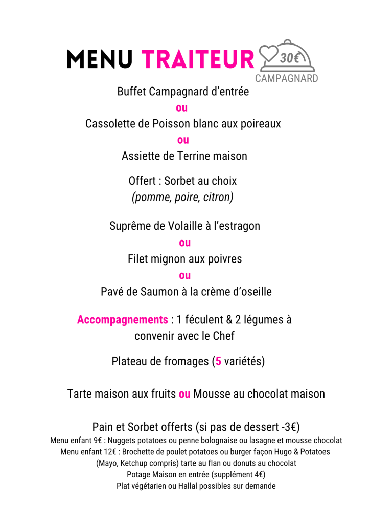 Menu traiteur pour mariage petit budget pas cher